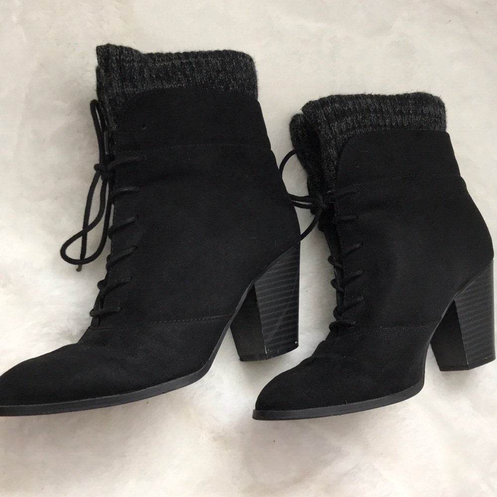Black high heel boots